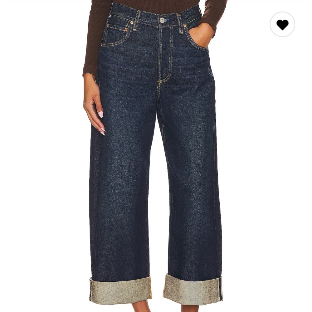 REPOSH Citizens Of Humanity Cuffed Cropped Jeans in Dark Indigo
